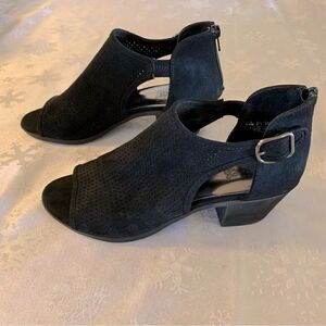 Boho Carlos Santana Peep Toe Boots Laser Cut Vegan Leather Sz 8.5 Gorgeous